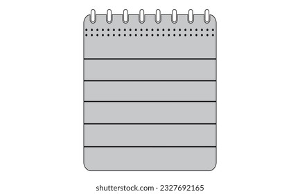 bloc de notas en espiral realista en blanco aislado en fondo blanco