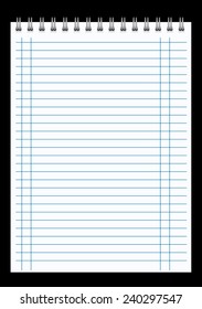 blank realistic spiral notepad notebook isolated on black vector