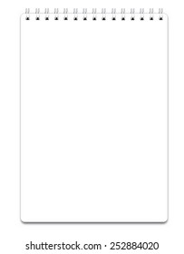 Blank realistic spiral notepad notebook isolated on white vector