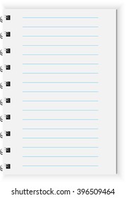 blank realistic spiral notepad notebook isolated on white vecto