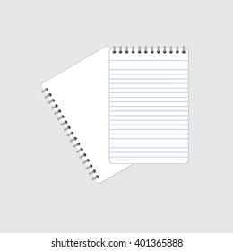 Blank realistic spiral notepad notebook isolated on white vector. Display Mock up. Realistic blank spiral notebook notepad isolated white vector