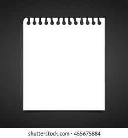 Blank realistic spiral notepad notebook isolated on gray background