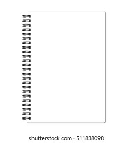 blank realistic spiral notepad notebook isolated on white vector