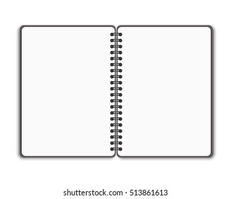 blank realistic spiral notepad notebook isolated on white vector