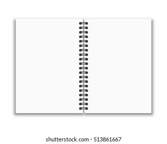 blank realistic spiral notepad notebook isolated on white vector