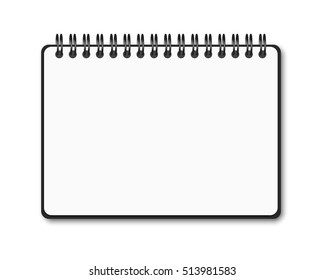 blank realistic spiral notepad notebook isolated on white vector