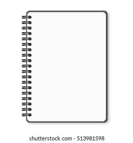 blank realistic spiral notepad notebook isolated on white vector