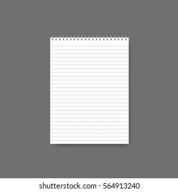 blank realistic spiral notepad notebook isolated on white vector