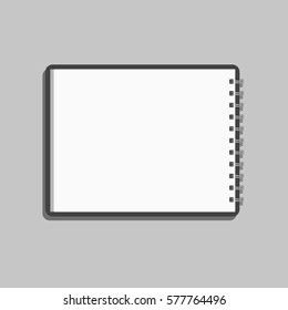 blank realistic spiral notepad notebook isolated on gray background