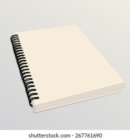 Blank Realistic Spiral Notepad Notebook.Template For Your Design