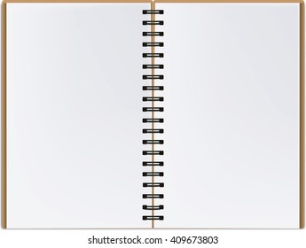 blank realistic spiral notepad notebook.Template for your design