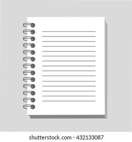 Blank realistic spiral notepad notebook.Template for your design.