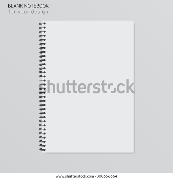 Blank Realistic Spiral Notepad Notebooktemplate Your Stock Vector