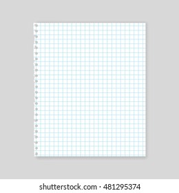 Blank realistic squared sheet of paper mockup