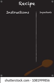 A blank recipe chalkboard to use as recipe pages