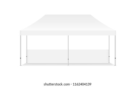 Blank rectangular display tent mock up - front view. Vector illustration