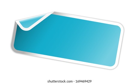 The blank rectangular label with folded corner / The glossy label with folded corner / The blank sticker