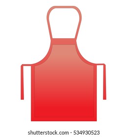 Blank red apron isolated on white background. Vector illustration.