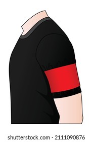 Blank Red Armband Captain Template, Vector File.