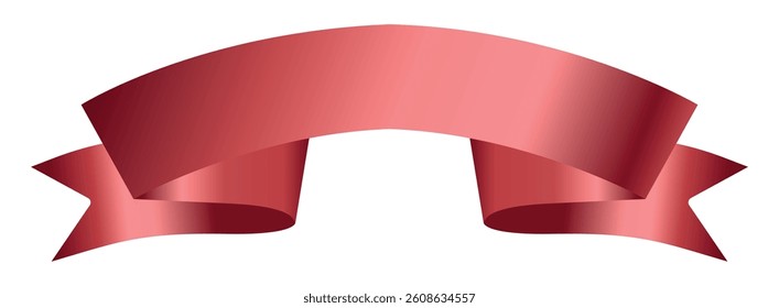 Blank Red award Ribbon Template. Empty Red Ribbon and Label Design. Red award, luxury label, badge premium quality certificate ribbon. Red award ribbon banner for text. Vector