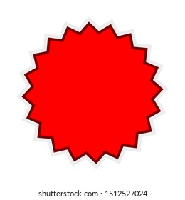 Blank Red Badge Sticker Sunburst Shape Stock Vector (Royalty Free ...