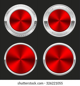 Blank red badges with silver border