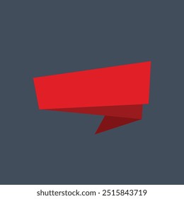 blank red banner in outline flat vector design.