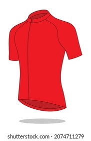 Blank Red Bike Shirt Template Vector on WhiteBackground.