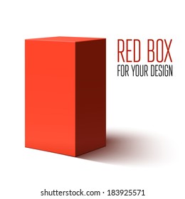 Blank red box isolated on white background. Vector illustration