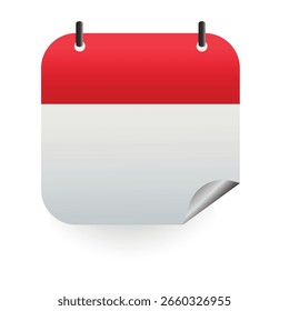Blank Red Calendar Icon , Calendar, Icon, Date, Schedule, Planner, Month, Event, Reminder, Daily,  