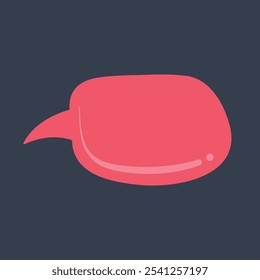 blank red chat bubble in flat vector design.
