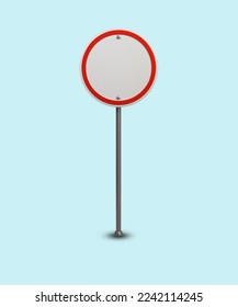 blank red circle you must not road traffic sign 3d render design