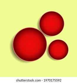 blank red color plate vector for food serving mockup, for restaurant, food business, home business