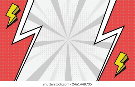 Blank red comic book frame background template