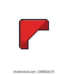 blank red corner flag in pixel art style