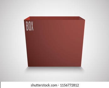 Blank red cube on white background. 3d box template. inscription box