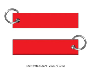 Cadena de teclas de tejido rojo en blanco para la plantilla sobre fondo blanco, archivo vectorial