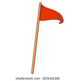 Blank Red flags on yellow staves element for designers