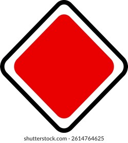 Blank Red Frame for Diamond Caution Street Sign