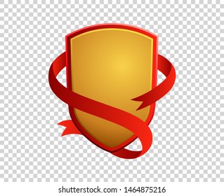 Blank Red Gold Shield Ribbon On Stock Vector (Royalty Free) 1464875216 ...