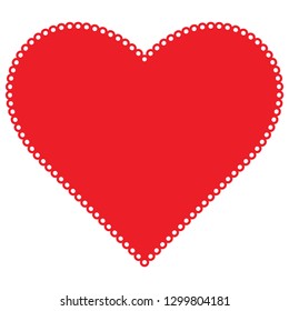 Blank Red Heart with lace outline