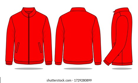 Jacket Design Redwhite Colors Vectorfront Back Stock Vector (Royalty ...