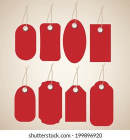 Leeres rotes Labelset. 