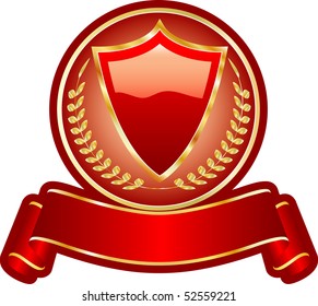 blank red medallion with tape