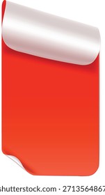 Plantilla roja en blanco de la etiqueta engomada de la peladura con el papel de respaldo blanco rizado para la promoción de la venta