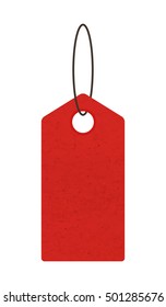 Blank red price tag isolated on white background - Vector