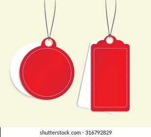 blank red Price tags set 
