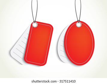 blank red Price tags set 