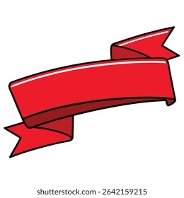 Blank Red Ribbon Banner Vector for Text, Label, or Sale Design	
