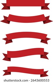 Blank Red Ribbon Banner – Vector Illustration for Labels and Headers